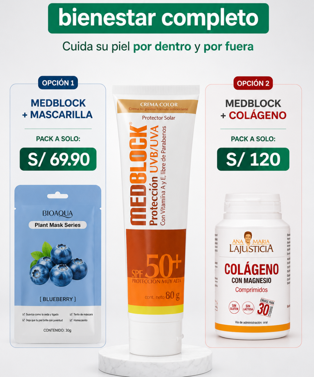 MedBlock Fotoprotector SPF50+ Crema color 80g