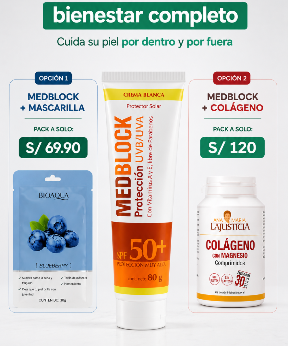 MedBlock Fotoprotector SPF50+ Crema blanca 80g