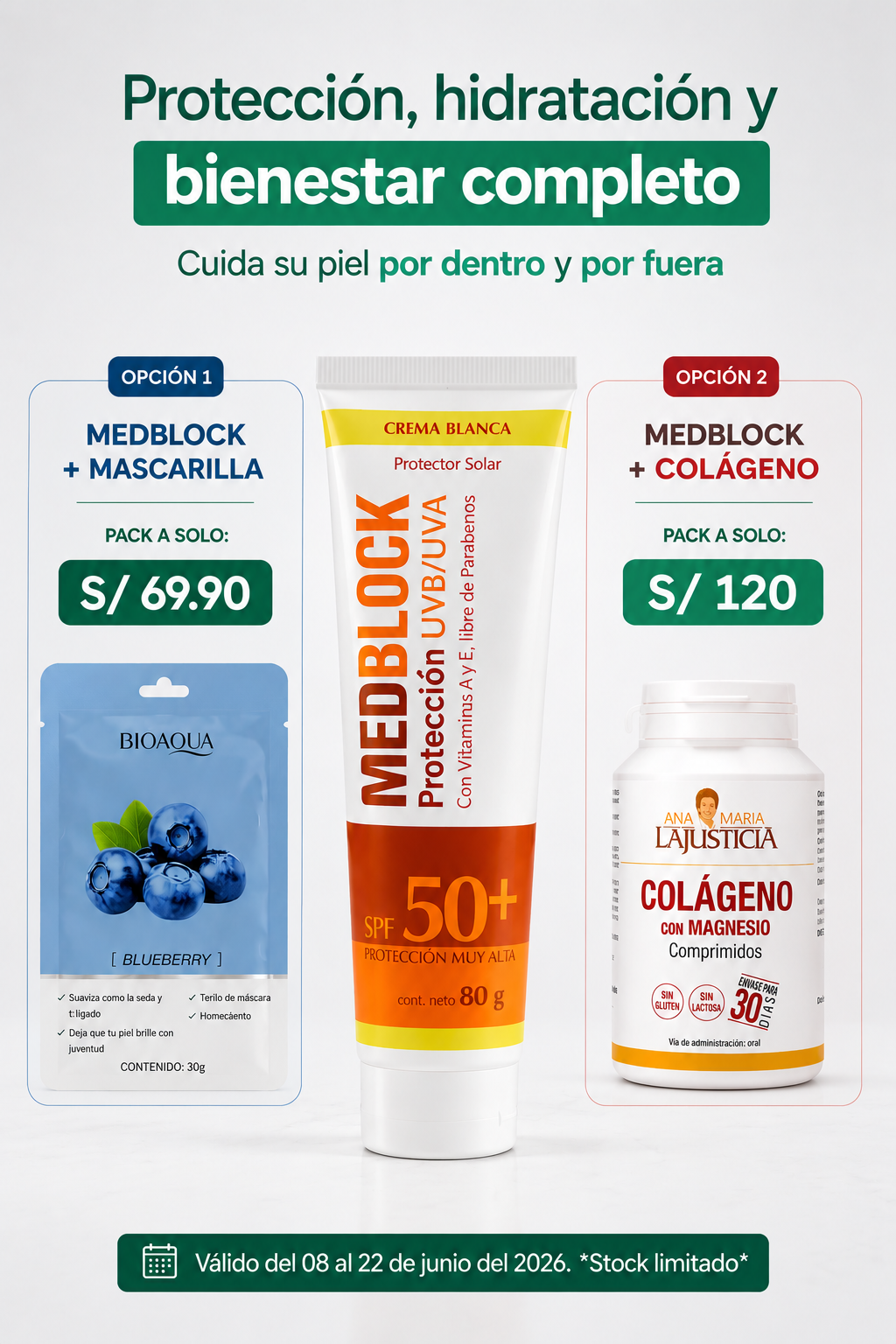 MedBlock Fotoprotector SPF50+ Crema blanca 80g